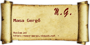 Masa Gergő névjegykártya
